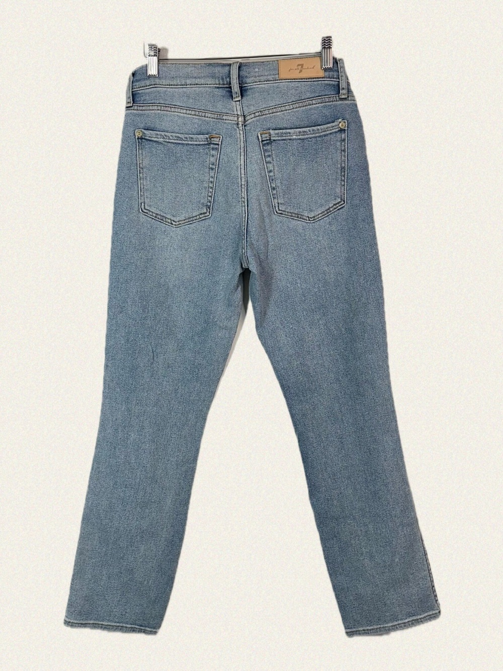 7 For All Mankind Edie Embellished Crop Straight Jean - Picture 9 of 11